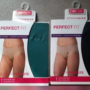 2 Pairs of Denver Hayes Invisibles Perfect Fit Ladies Large Black & Bayou